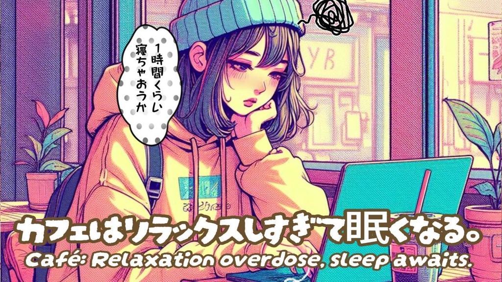フリーBGM「カフェってリラックスしすぎて眠くなる。（Café Relaxation overdose, sleep awaits.）/Lo-Fi 8bit/かわいい/kawaii/作業用/勉強用