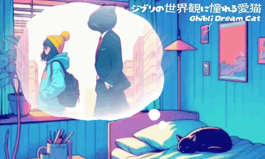 フリーBGM 幻想的な8bit BGM「ジブリの世界観に憧れる愛猫（"Ghibli Dream Cat"）」/Lo-Fi /free/ かわいい/ kawaii/Chill/作業用/勉強用