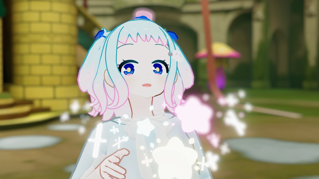 VRChatアバター向けエクステ 白い子犬風ヘアー