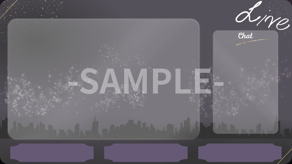 VTuber用 配信画面セット|きれいめダーク(モノクロ)オーバーレイ