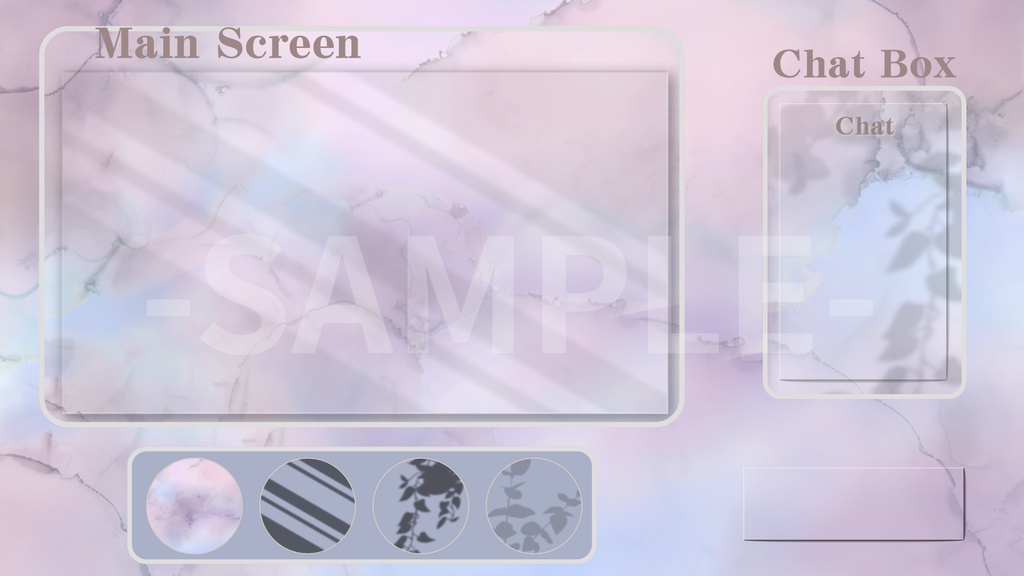 【VTuber配信画面】きれいめ背景｜水色×ピンク（雑談・ゲーム）