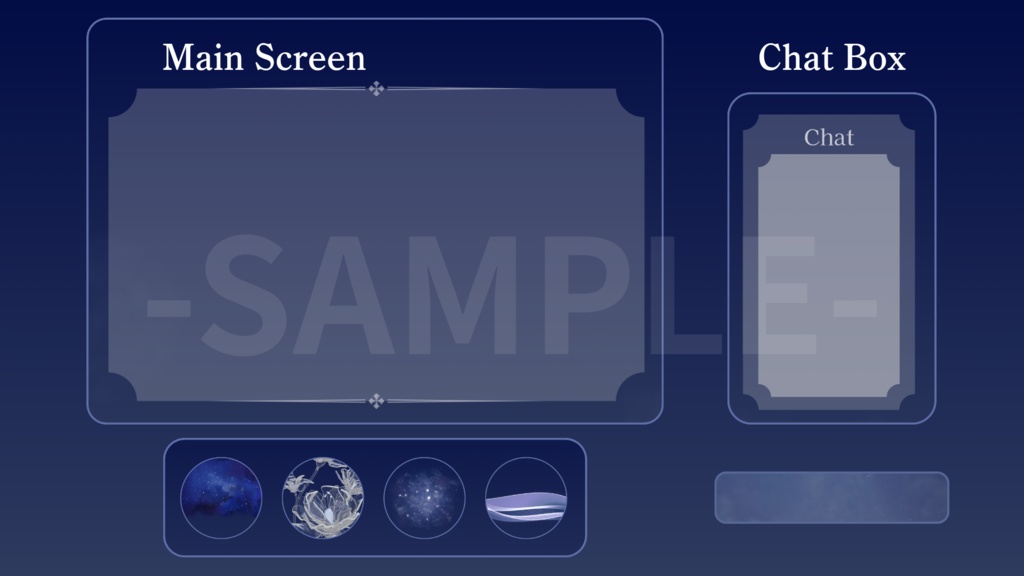 VTuber配信画面　夜・星空・落ち着き系（ネイビー）