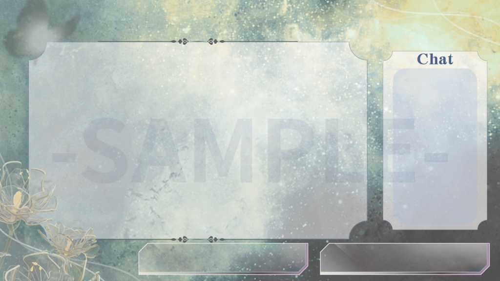 【星空グラデ配信画面】ミントグレー(癒し×やわらか・雑談向け)