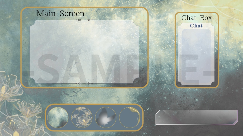 【3種セット】星空グラデ配信画面|人気カラーまとめ(ネイビー・ミントグレー・オリジナル)