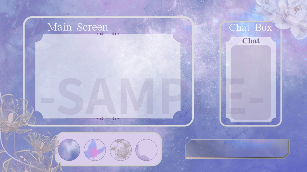 【3種セット】星空グラデ配信画面|人気カラーまとめ(ネイビー・ミントグレー・オリジナル)