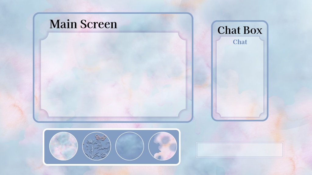 ふんわりパステル ×フラワー装飾｜配信画面セット・背景のみあり（ミント×ラベンダー）