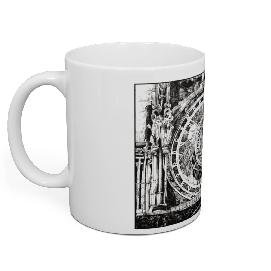 旅のペン画・ヨーロッパの大時計