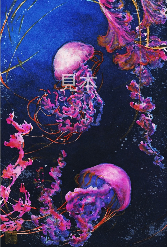 赤いクラゲポストカード