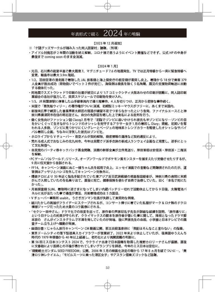 同人・コスプレ学級会 傾向と対策2024