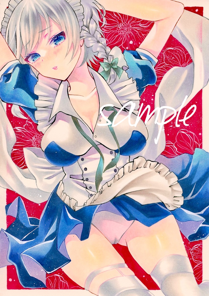 手描きイラスト 十六夜咲夜 東方project A5 百花蜜 Booth