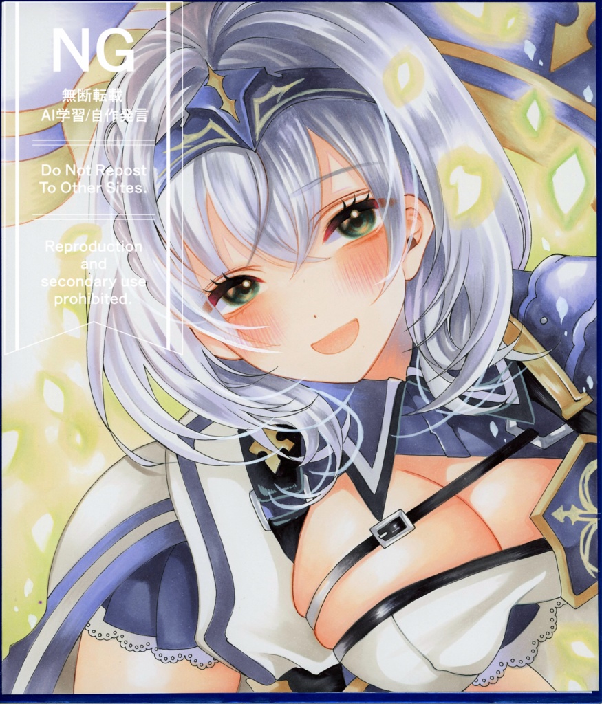 白銀ノエル*ホロライブ*手描きイラスト*中色紙