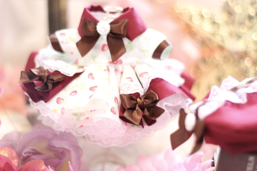 ❁⃘*.゚いちご柄ふわふわ春ワンピ.❁⃘*.゚