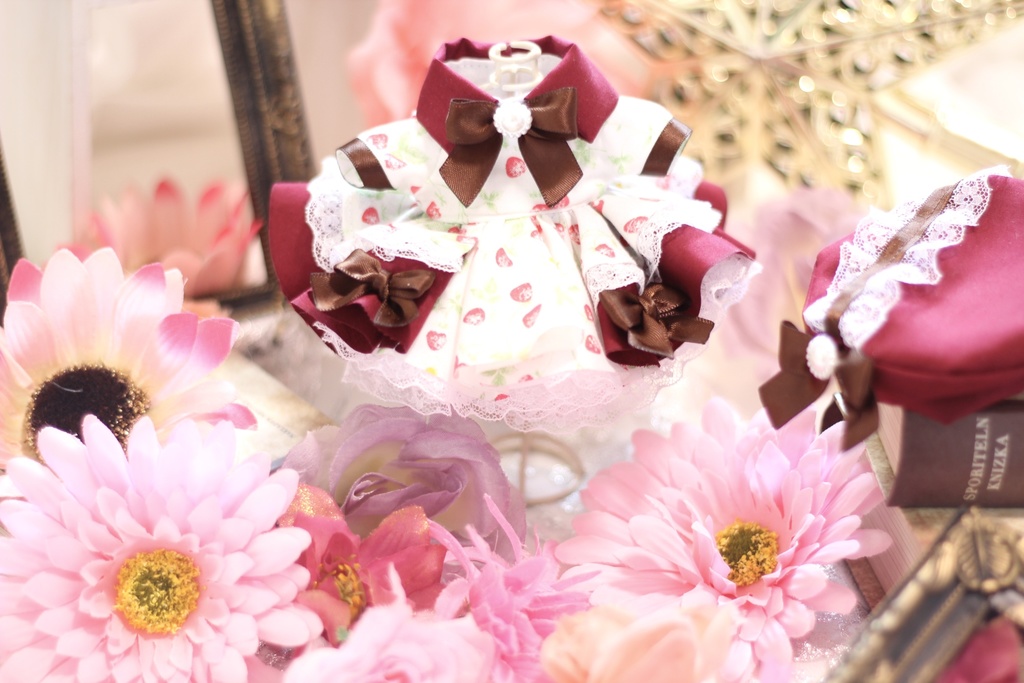 ❁⃘*.゚いちご柄ふわふわ春ワンピ.❁⃘*.゚