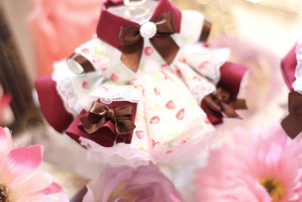 ❁⃘*.゚いちご柄ふわふわ春ワンピ.❁⃘*.゚