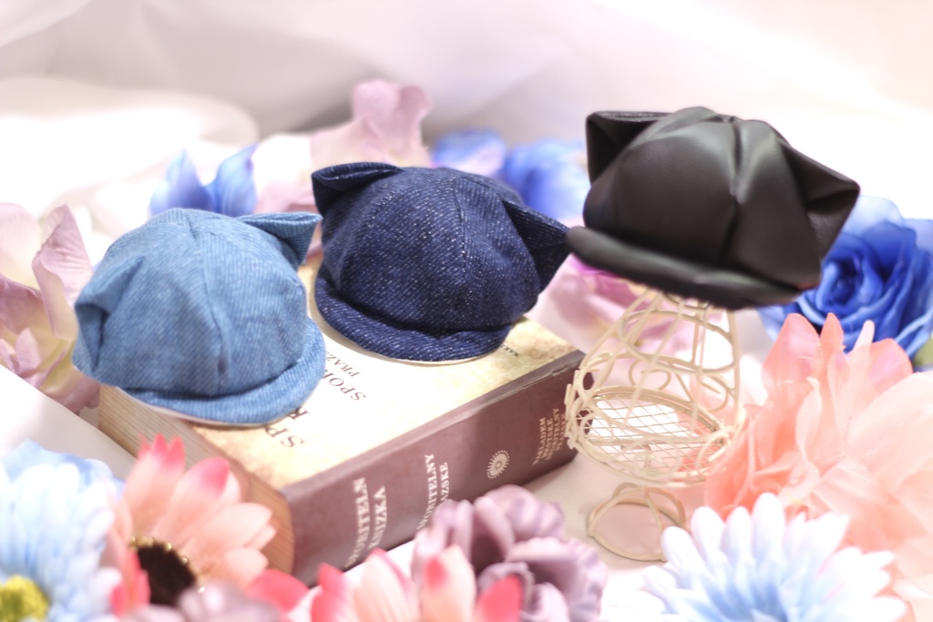 ❁⃘*.゚お出掛けキャスケット レザー&デニムver.❁⃘*.゚