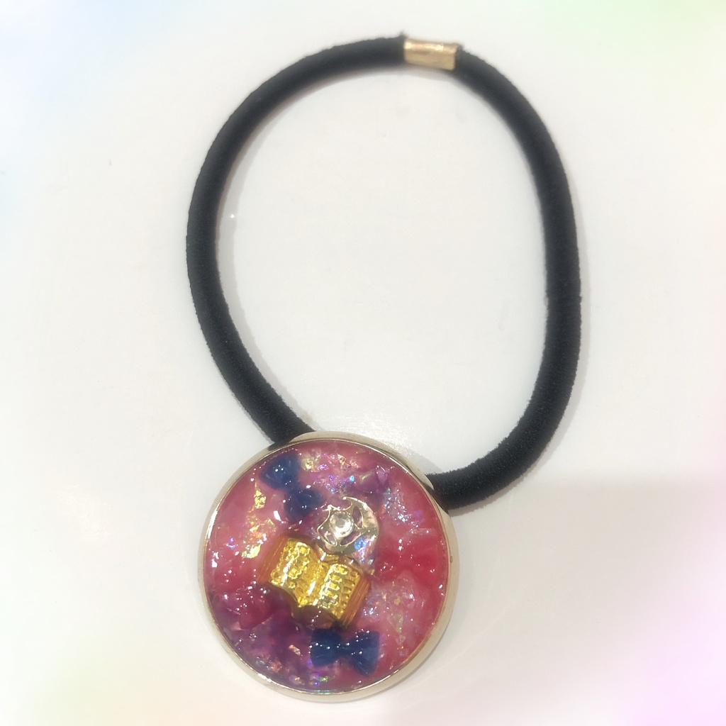 パチュリー レジン ヘアゴム ゆめいろ つばき Booth
