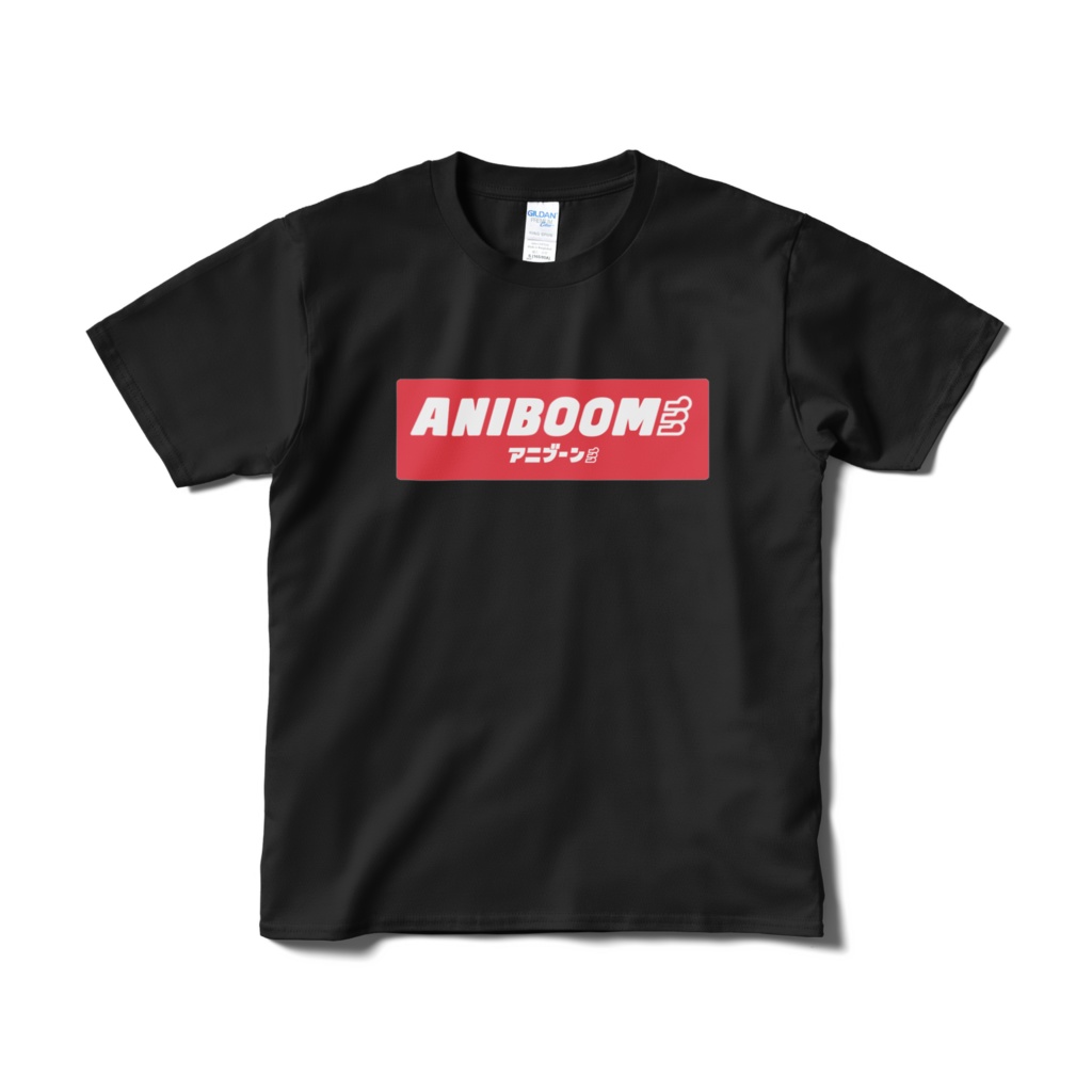 アニブーンロゴ(英語+日本語)Tシャツ黒