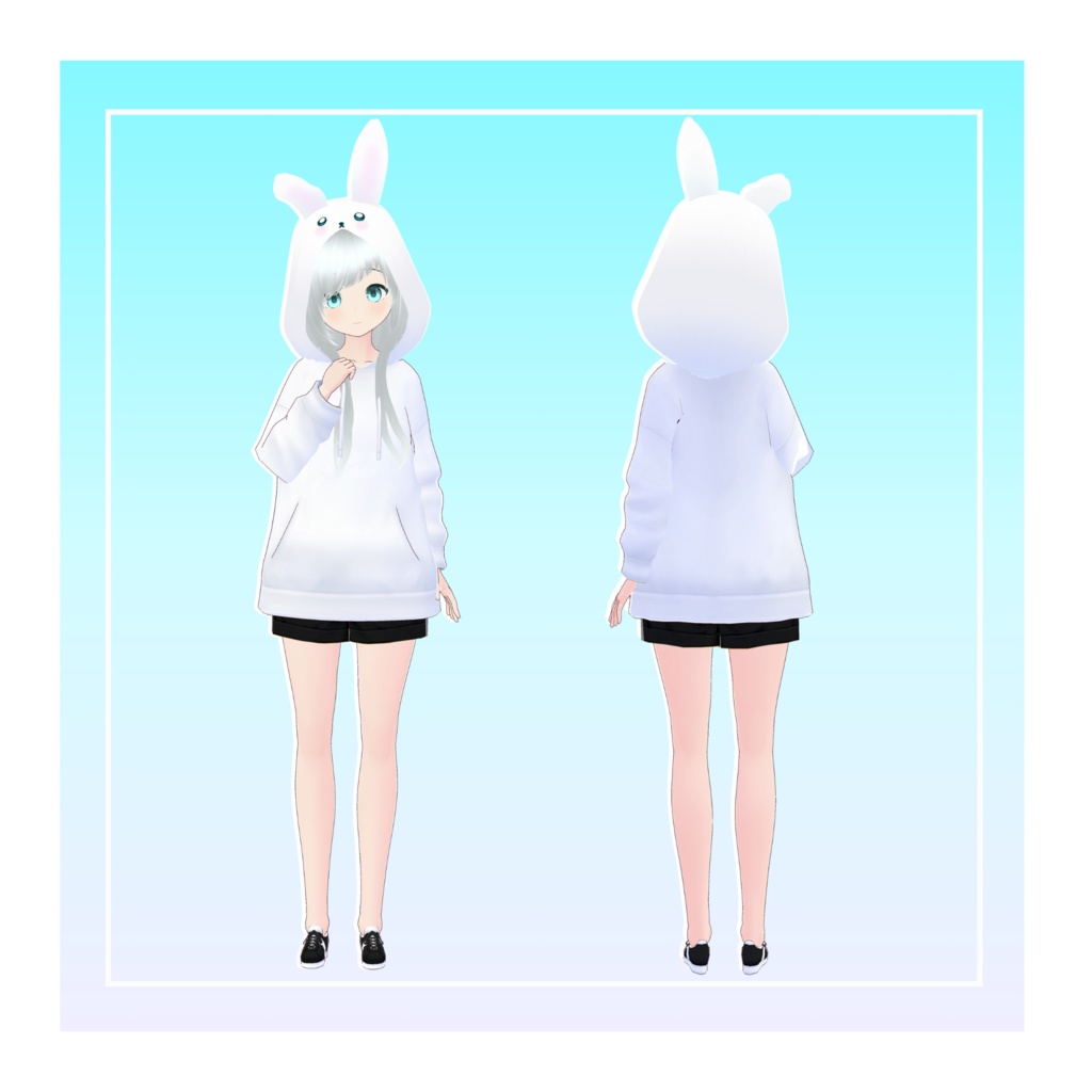 【無料配布】オリジナル3Dモデル『うさ』(VRChat・Cluster対応)