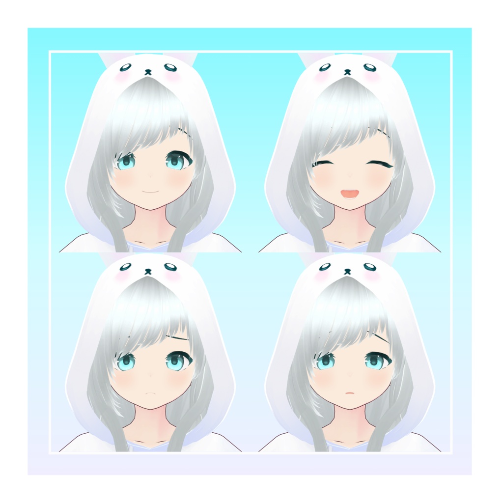 【無料配布】オリジナル3Dモデル『うさ』(VRChat・Cluster対応)