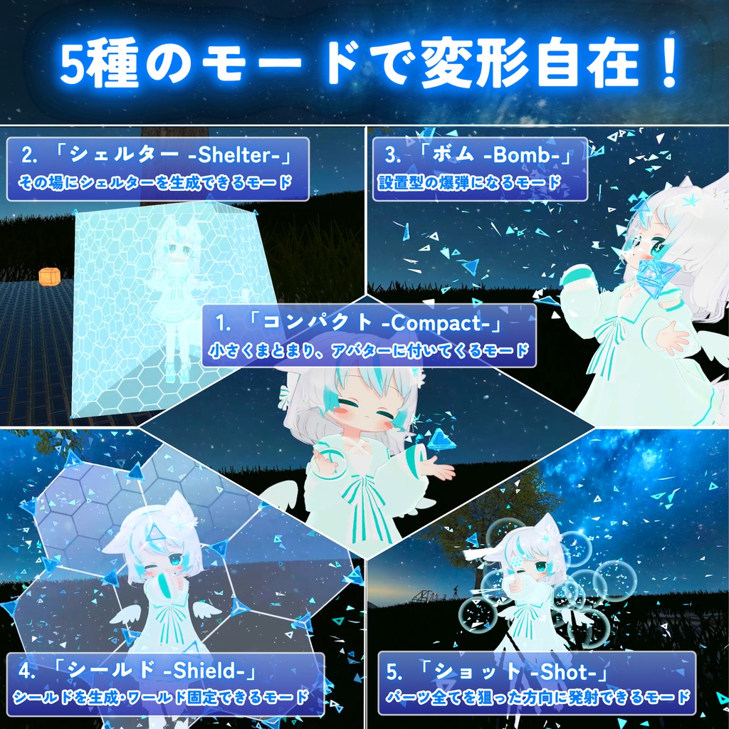 【MA対応】変形自在のナノパーツ!プリズムパルス(VRChat想定)