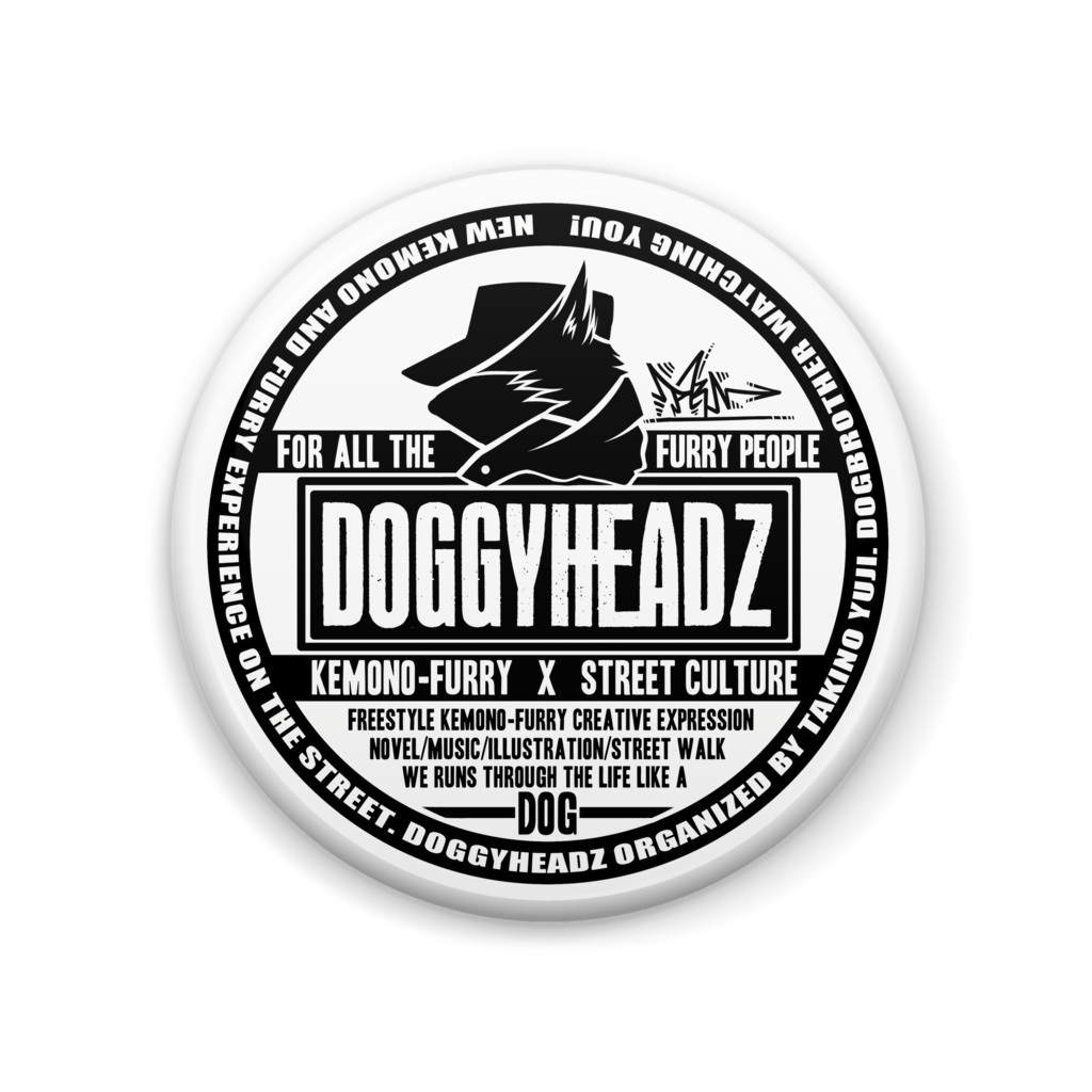 DOGGYHEADZ Newロゴ缶バッジ