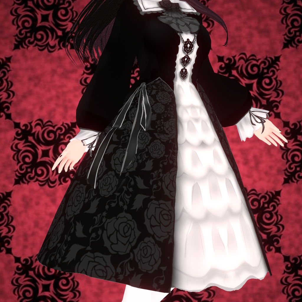 【VRoid用テクスチャ】ゴシックワンピース/ドレス