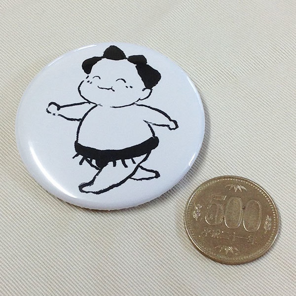 お相撲ちゃん 缶バッジ 56mm