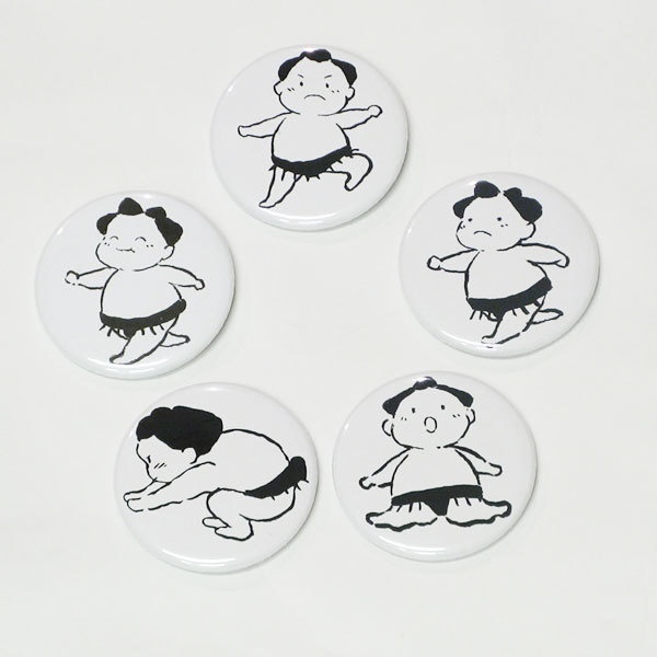お相撲ちゃん　缶バッジ　56mm