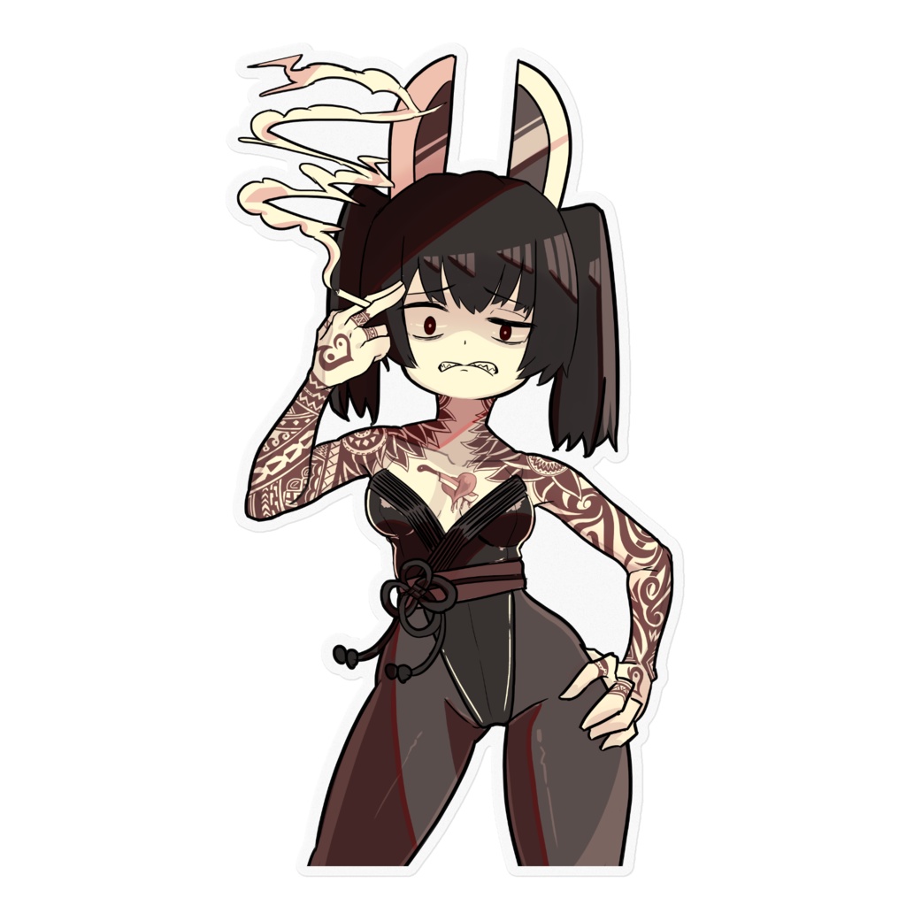 きりたん（デトロイトのすがた）クリアステッカー