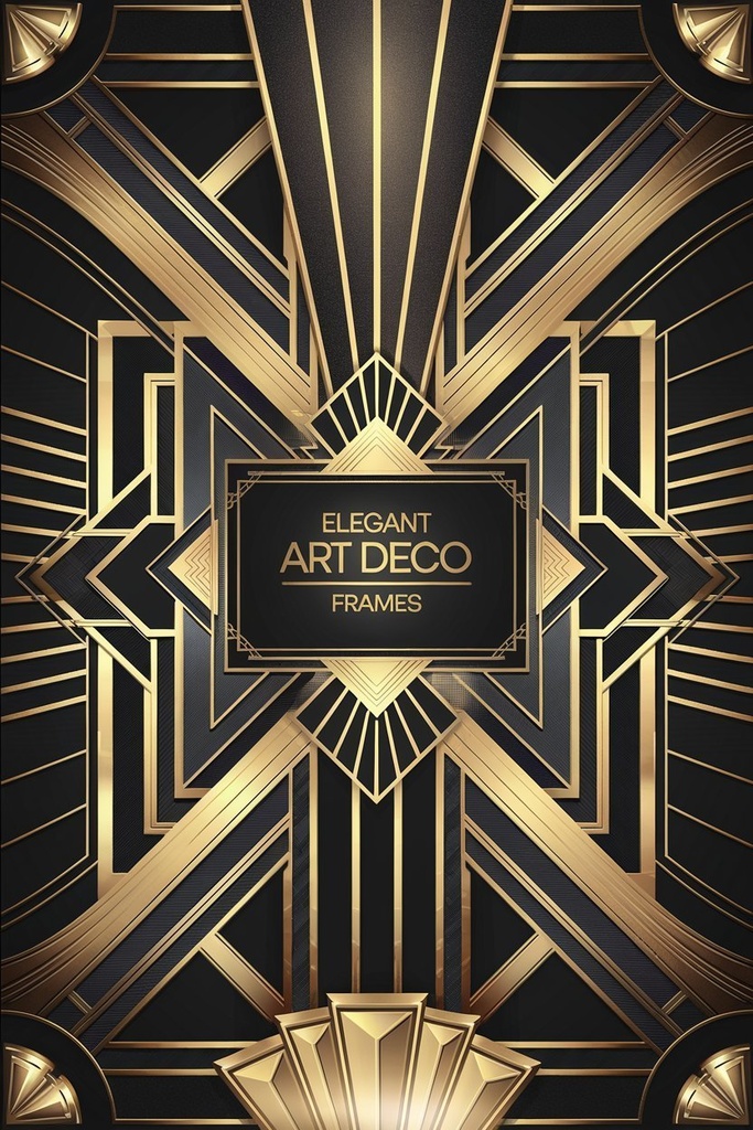 24 Art Deco Geometric Frames | PNG, EPS, AI | Perfect for Invitations, Posters & More