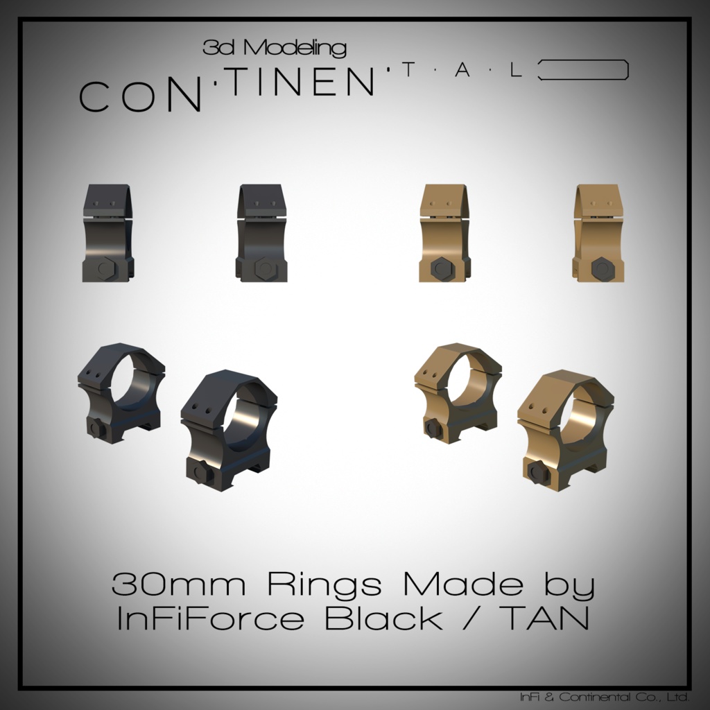 30mm Rings Made by InFiForce Black / TAN