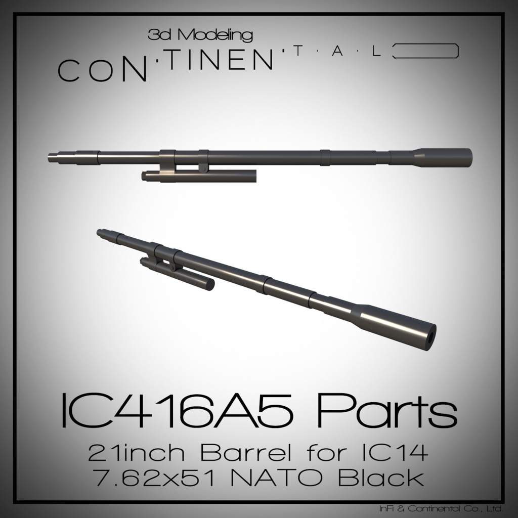 21" Barrel for IC14 7.62x51 NATO Black