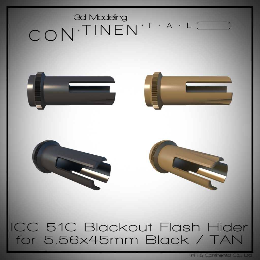 ICC 51C Blackout Flash Hider for 5.56x45mm Black / TAN