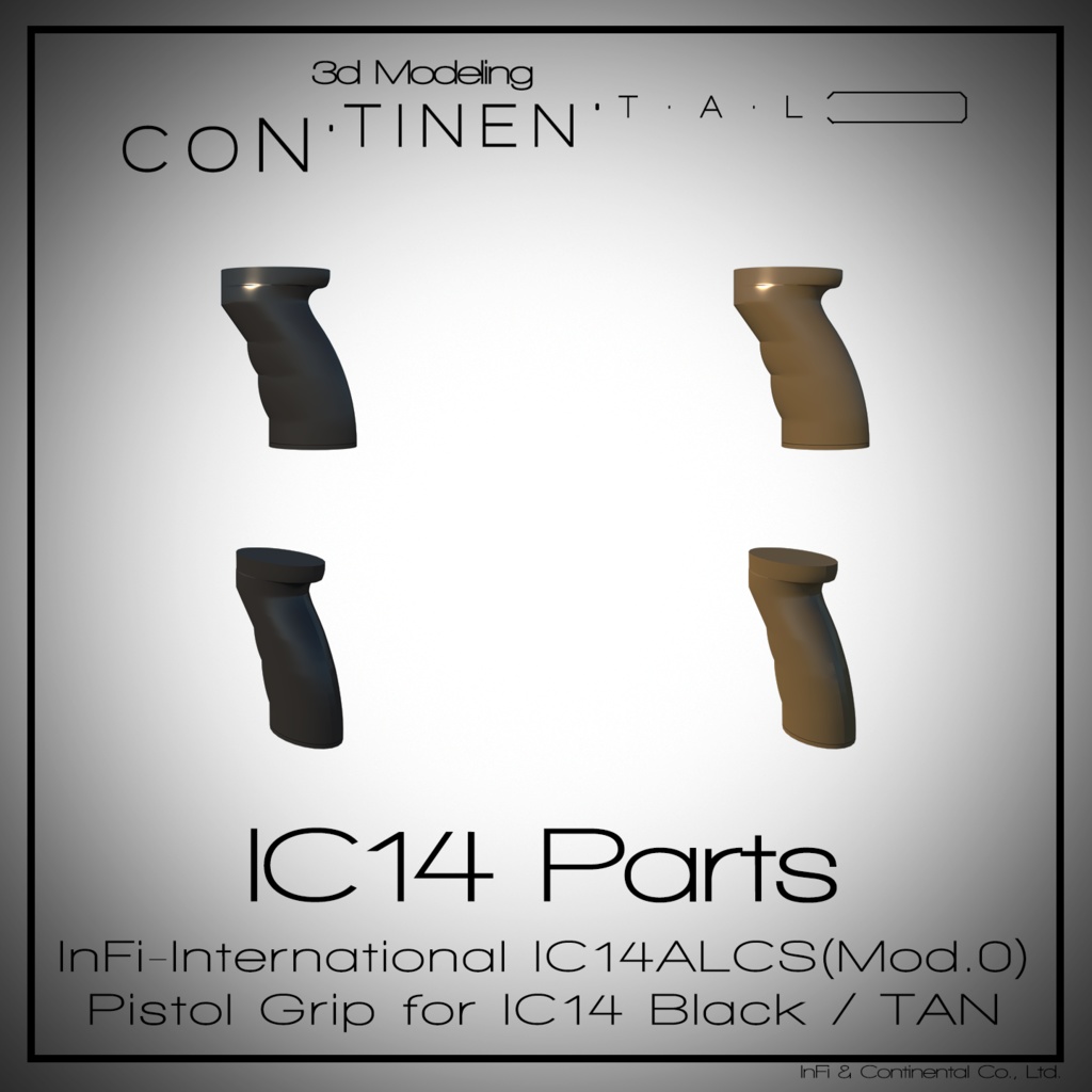 InFi-International IC14ALCS(Mod.0) Pistol Grip for IC14 Black / TAN