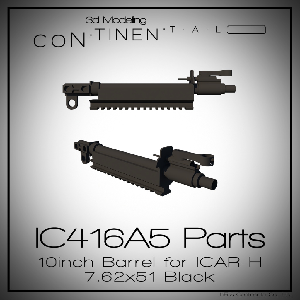 10inch Barrel for ICAR-H 7.62x51 Black