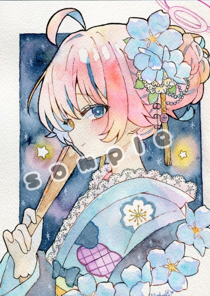 【原画A5サイズ】ブルーアーカイブ 小鳥遊ホシノ