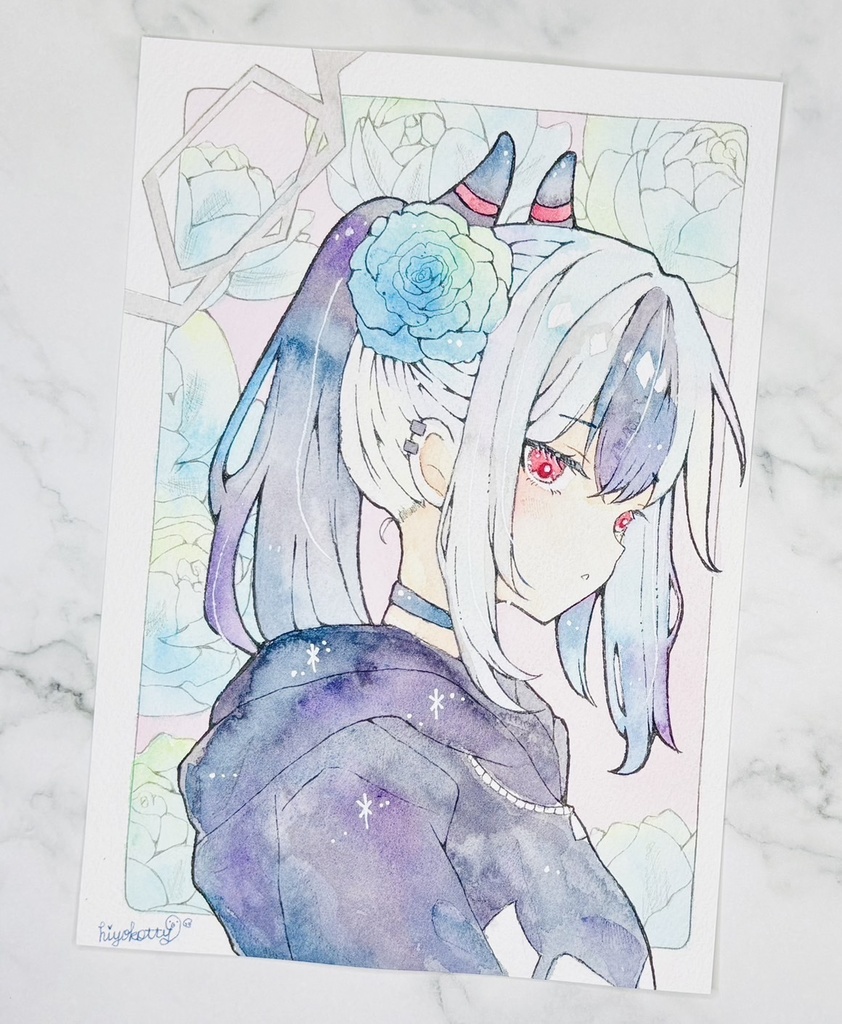 【原画A5サイズ】ブルーアーカイブ 鬼方カヨコ