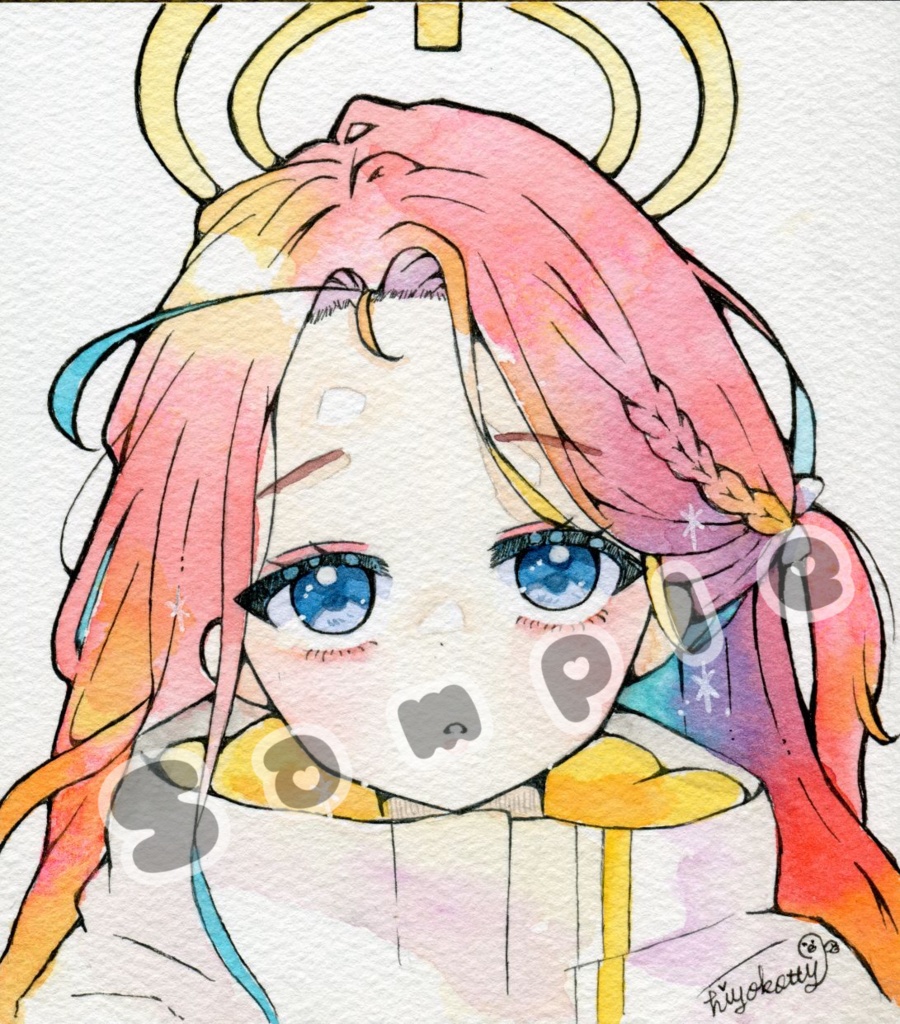 【原画色紙】ブルーアーカイブ 花岡ユズ