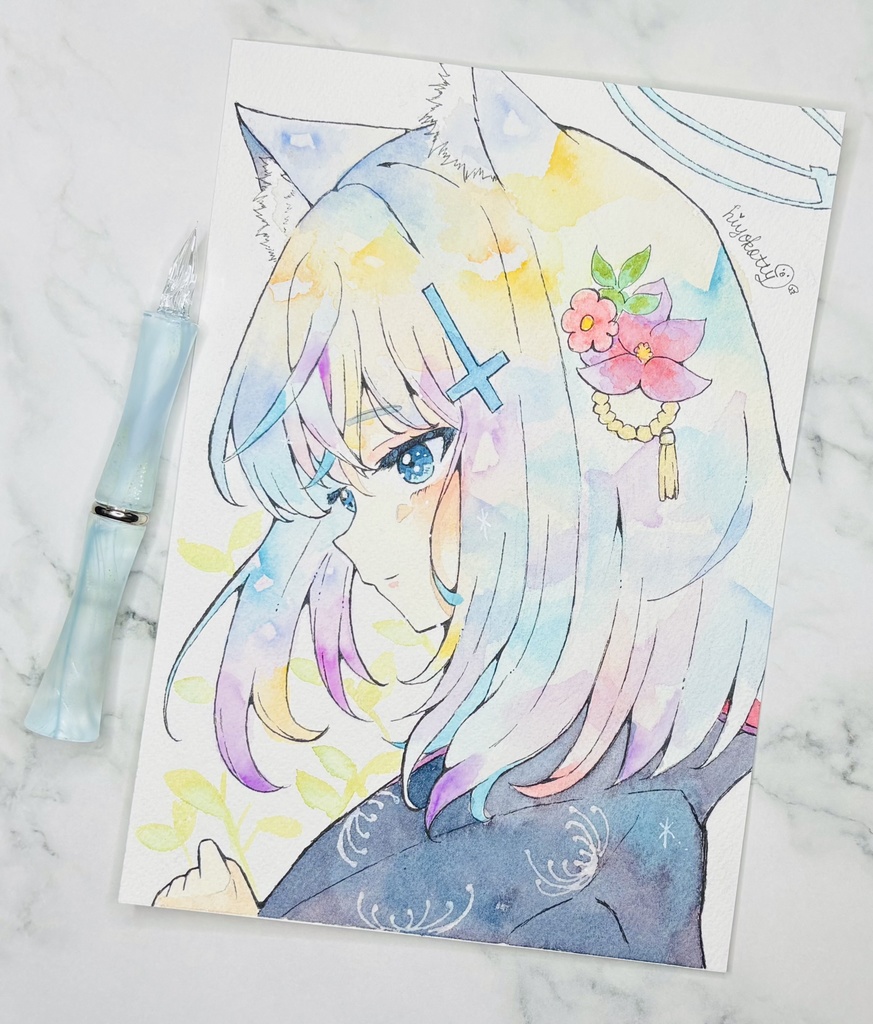 【原画A5サイズ】ブルーアーカイブ 　砂狼シロコ
