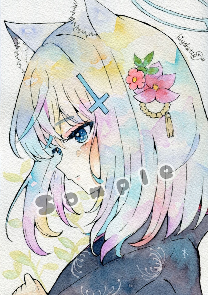 【原画A5サイズ】ブルーアーカイブ 砂狼シロコ