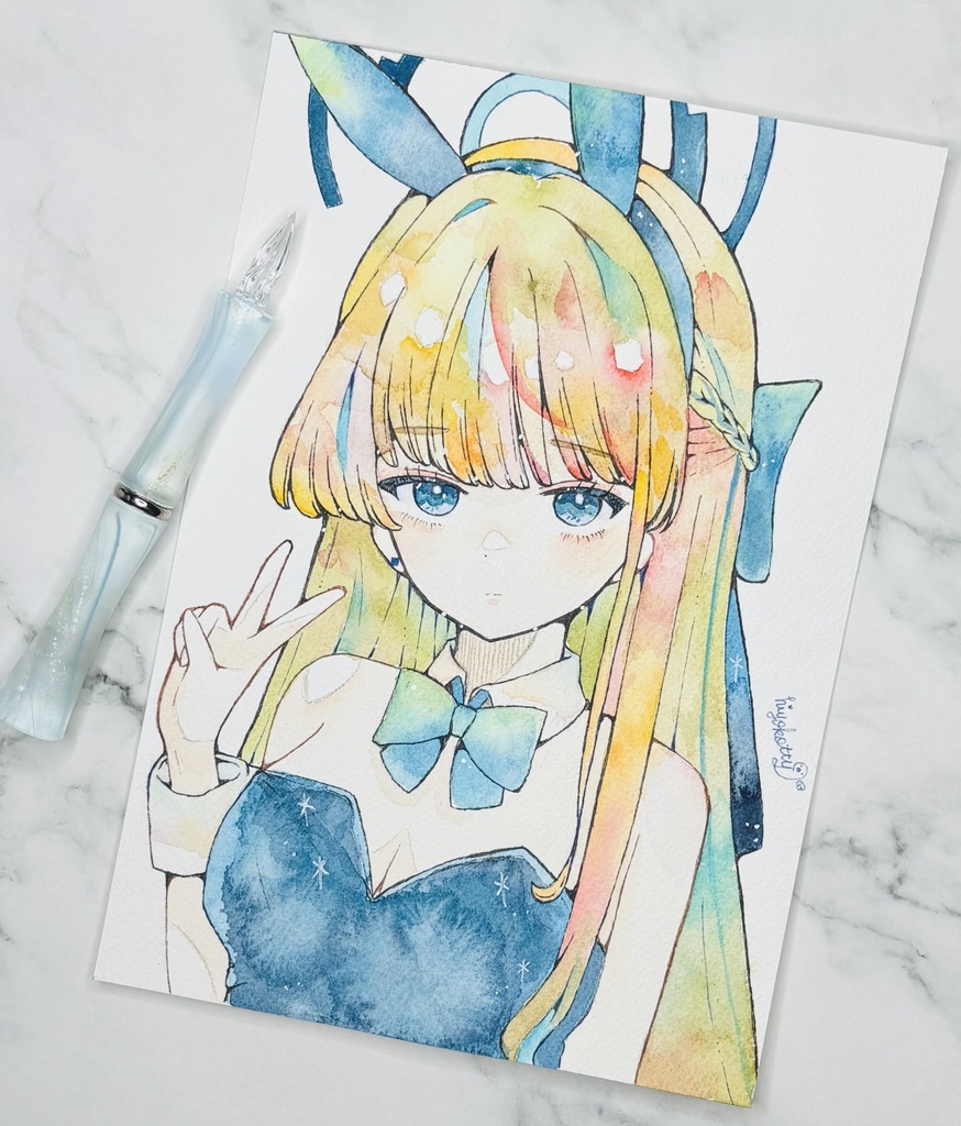 【原画A5サイズ】ブルーアーカイブ 　飛鳥馬トキ