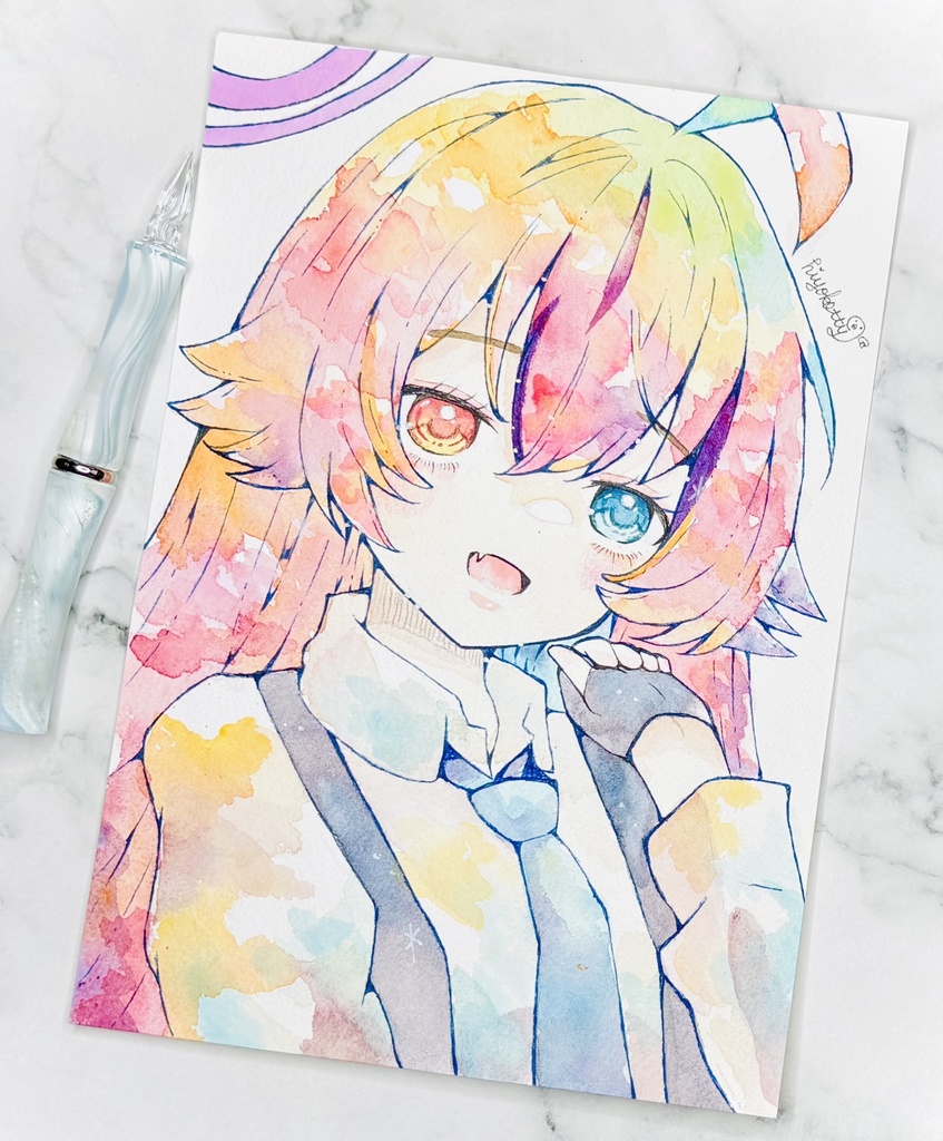 【原画A5サイズ】ブルーアーカイブ 　小鳥遊ホシノ