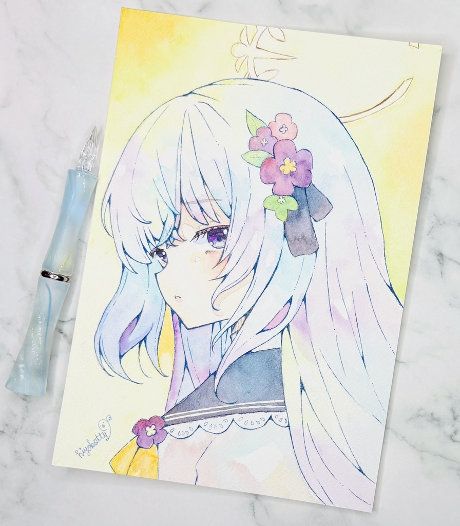 【原画A5サイズ】ブルーアーカイブ 白洲アズサ
