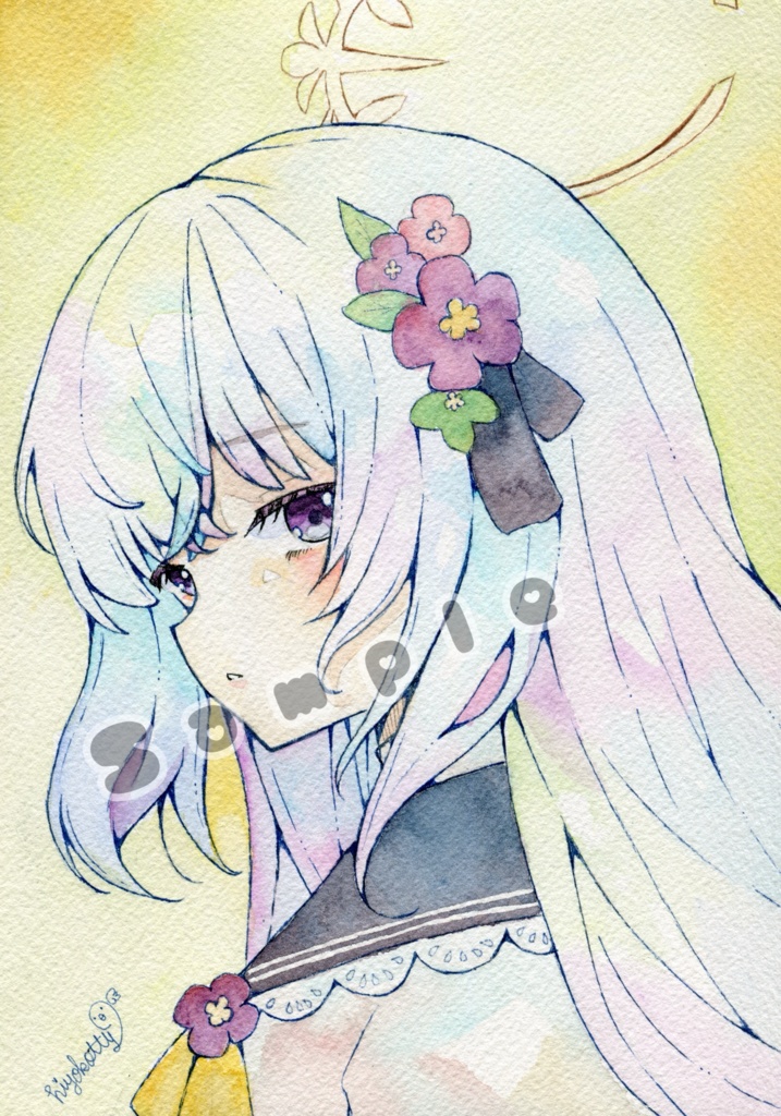 【原画A5サイズ】ブルーアーカイブ 白洲アズサ