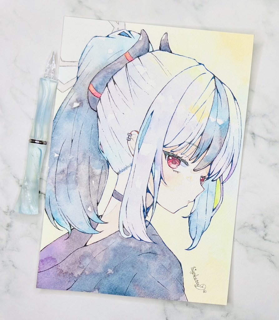 【原画A5サイズ】ブルーアーカイブ 鬼方カヨコ