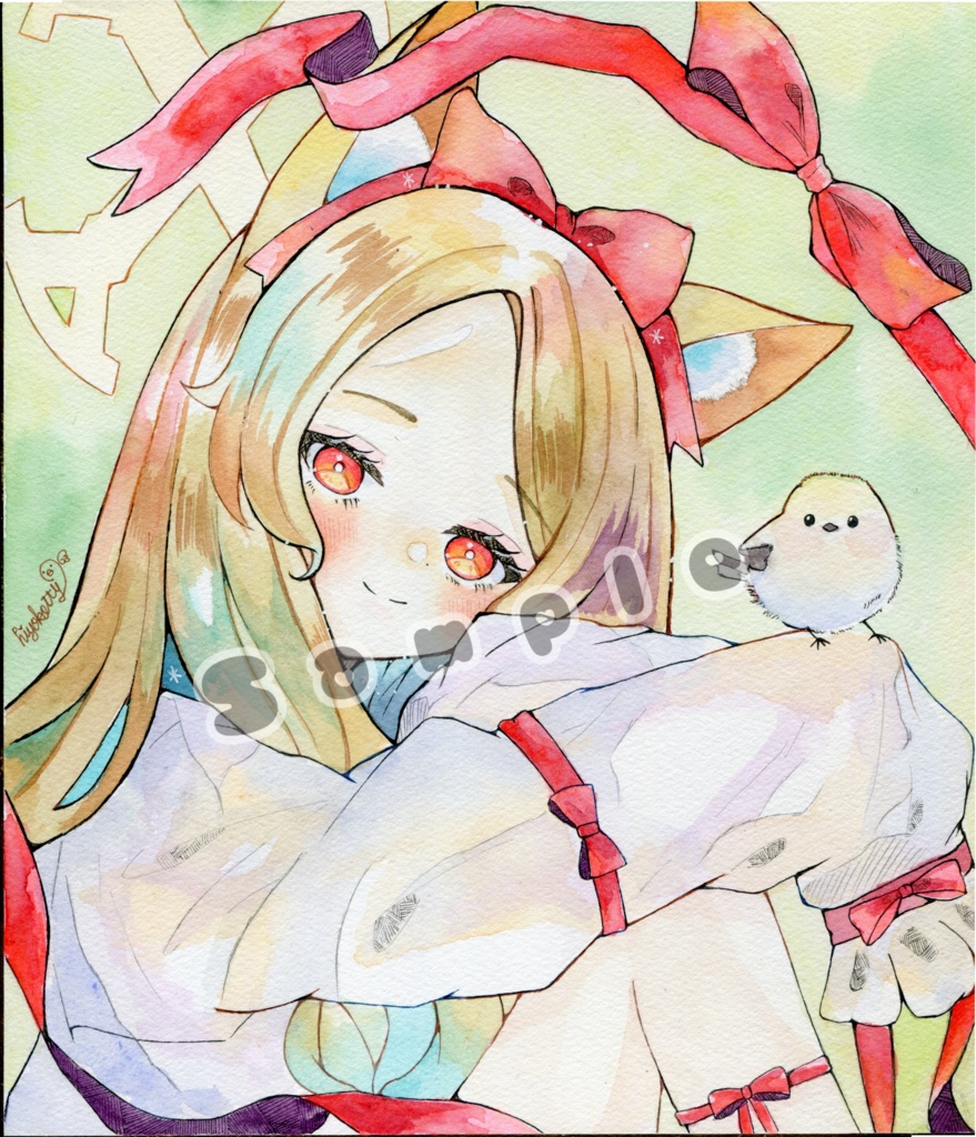 【原画色紙】ブルーアーカイブ 百合園セイア