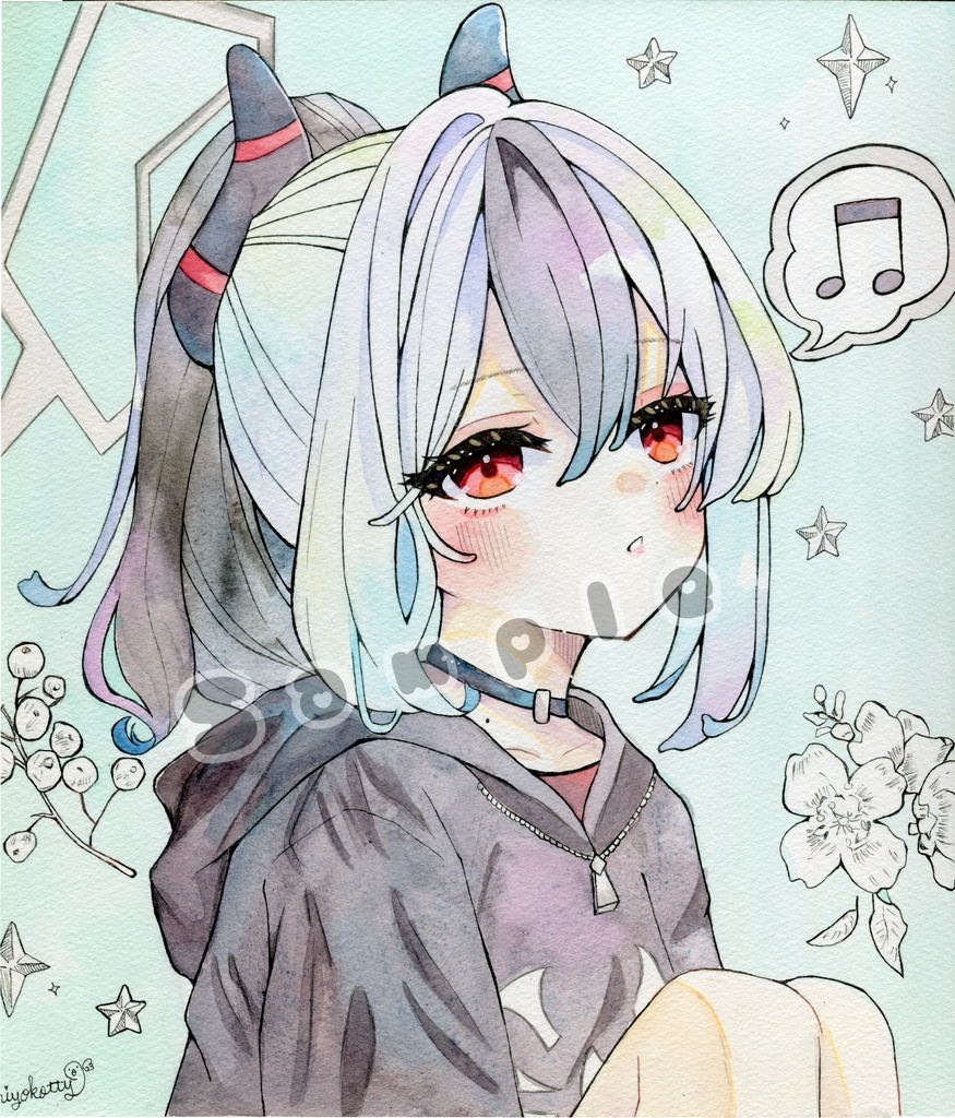 【原画色紙】ブルーアーカイブ 鬼方カヨコ