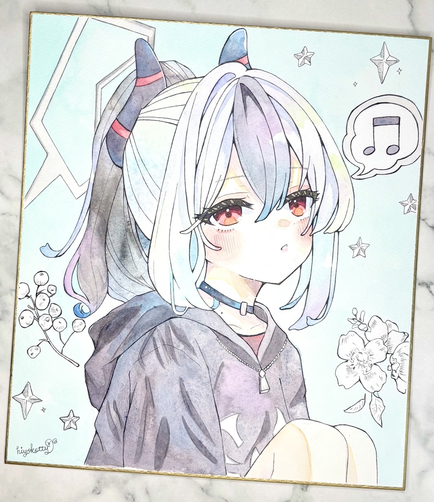 【原画色紙】ブルーアーカイブ 　鬼方カヨコ