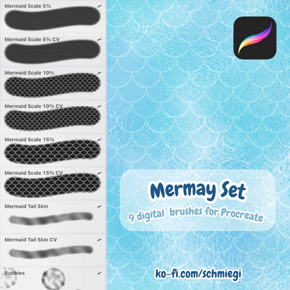[Free Download] Mermaid Scales - Procreate Brushes