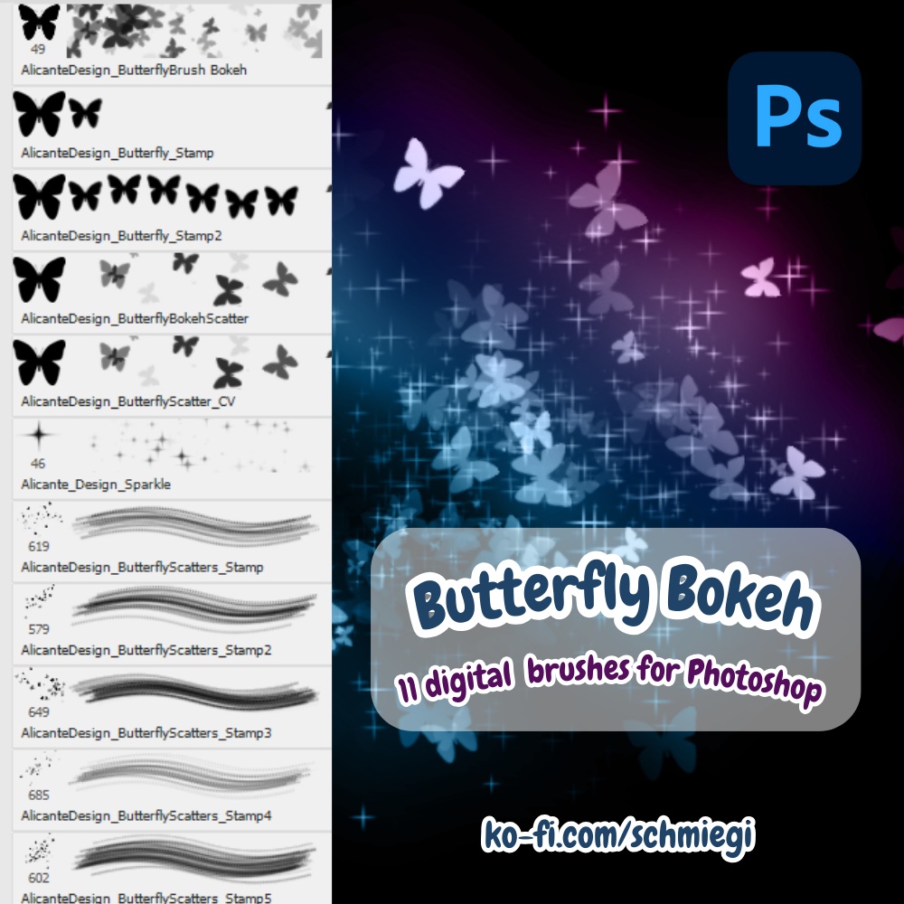 [Paid] Butterfly Bokeh - Photoshop Brushes